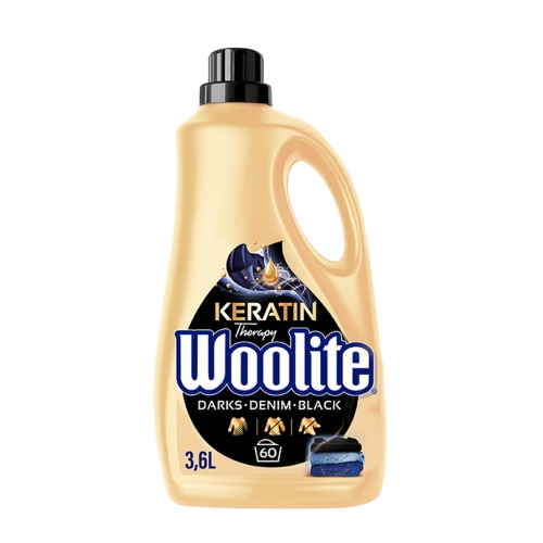 Woolite Płyn do prania czarnych tkanin jeansów Dark Keratin 3,6L – zdjęcie 2 z 3