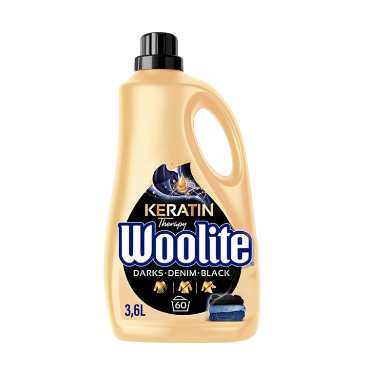 Woolite Płyn do prania czarnych tkanin jeansów Dark Keratin 3,6L – zdjęcie 2 z 3