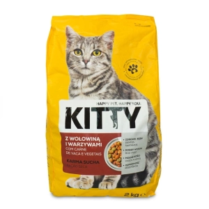 Karma sucha dla kota dorosłego wołowina z warzywami 2 kg Kitty
