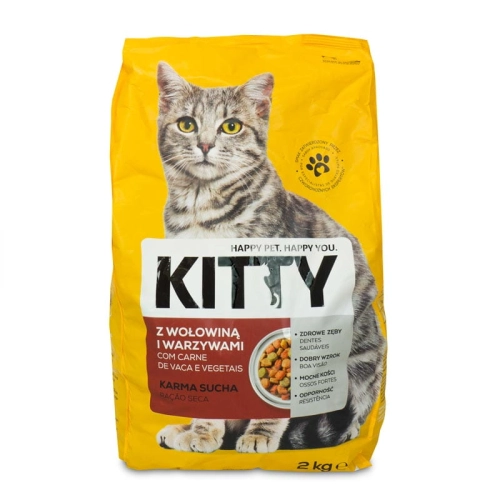 Karma sucha dla kota dorosłego wołowina z warzywami 2 kg Kitty