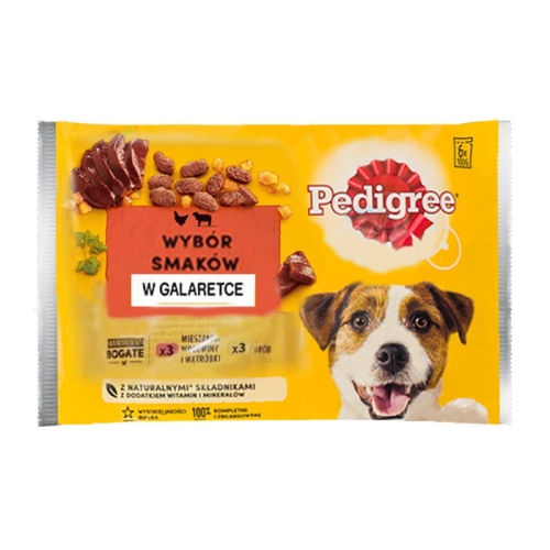 Mokra karma PEDIGREE Adult dla psów  w galaretce mix saszetka 6x100g.jpg
