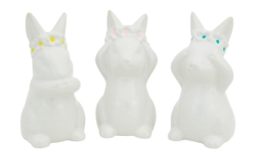 Zestaw ceramicznych zajączków 3szt