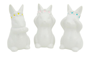 Zestaw ceramicznych zajączków 3szt 