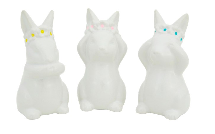 Zestaw ceramicznych zajączków 3szt