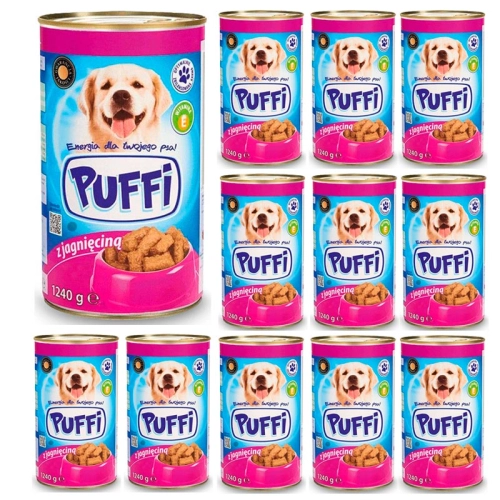 Karma mokra dla psa PUFFI z jagnięciną puszka 12x1240g