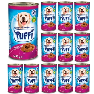 Karma mokra dla psa PUFFI z cielęciną puszka 12x1240g 