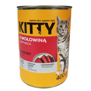 Karma mokra dla kota Pasztet z wołowiną 400g Kitty
