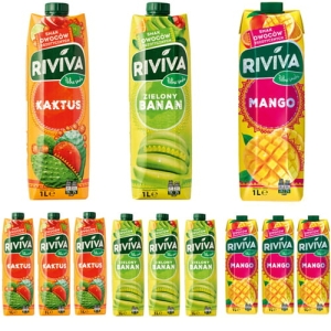 Sok Kaktus Mango Banan Mix Smaków owoców egzotycznych Riviva 12x1L