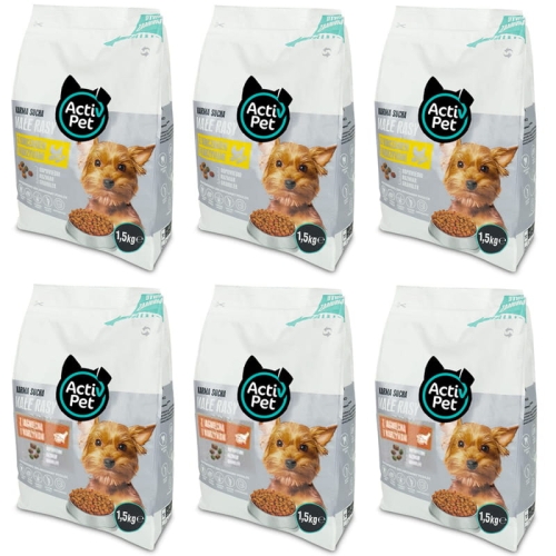 Karma sucha dla psa Małe rasy Mix  6x1,5 kg Activ Pet.jpg