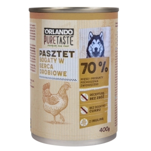 Karma mokra dla psa Pasztet Drób 400g Orlando Pure Taste 
