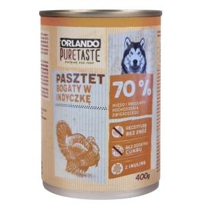 Karma mokra dla psa Pasztet Indyczka 400g Orlando Pure Taste  