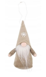 Zawieszka Skrzat Gnom na choinkę  beżowy