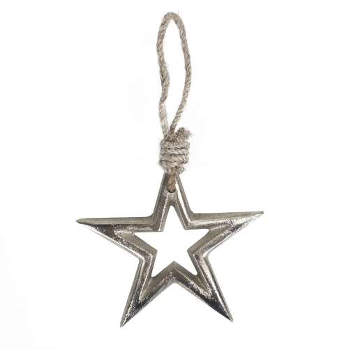 Zawieszka metalowa gwiazdka srebrna na choinkę ozdoba.jpg