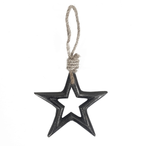 Zawieszka metalowa gwiazdka grafitowa na choinkę ozdoba  