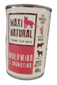 Maxi Natural Karma dla kota pełnoporcjowa wołowina z jagnięciną 400g