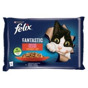 Mokra karma dla kotów Purina FELIX Wiejskie smaki w galaretce 4x85g