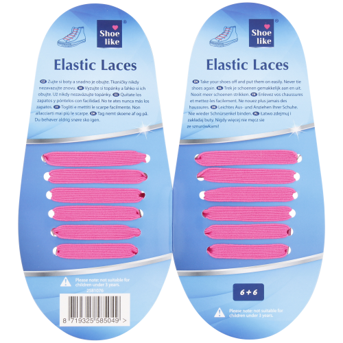 Elastyczne sznurówki Shoe like 12 szt. Różowe.png