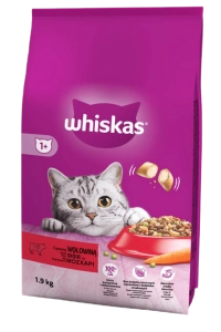 WHISKAS Sucha karma dla kotów z wołowiną  1,9kg