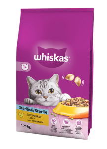 WHISKAS Sucha karma dla kotów Sterile z kurczakiem 1,75kg​