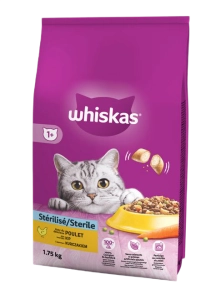 WHISKAS Sucha karma dla kotów Sterile z kurczakiem 1,75kg​