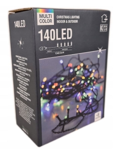 Lampki oświetlenie świąteczne zewmętrzne kolorowe 13 m