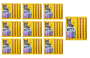 Przysmak dla kota Pałeczki rybne z łososiem i pstrągiem 10 x 8 sztuk Kitty