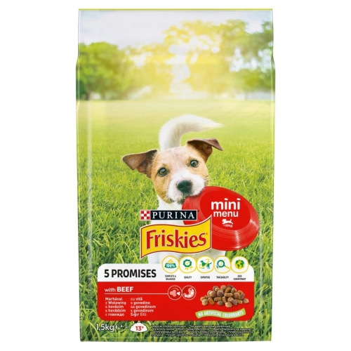 Friskies 5 Promises Mini Menu Karma dla psów małych ras z wołowiną 1,5 kg.jpg