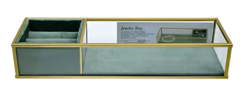 Elegancka taca szkatułka na biżuterię 28 x 9 x 5 cm zielona.png