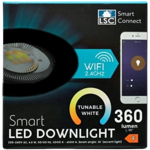 Oczko podtynkowe LSC Smart Connect 4,8 W 360 lumenów Czarne 