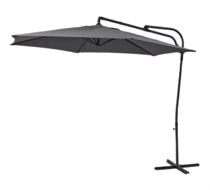 Parasol przeciwsłoneczny ogrodowy składany Ø 3 m szary