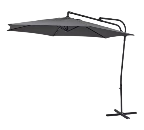 Parasol przeciwsłoneczny ogrodowy składany Ø 3 m szary (1).png