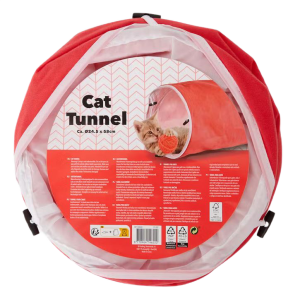 Tunel do zabawy dla kota  Ø 24,5 x 58 cm czerwony