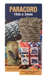 Paracord linka wielofunkcyjna 3 mm x 15 m brązowa