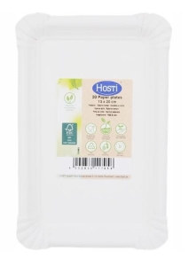 Talerzyki papierowe prostokątne 13x20 cm 20 sztuk Hosti