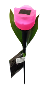 Lampa solarna wbijana ogrodowa Tulipan różowy 30 cm 