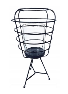 Lampion świecznik na nóżkach metalowy 15x15x28 cm