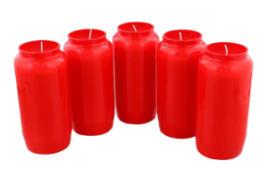 Znicz/wkłady do znicza 5 sztuk czerwone 105h palenia