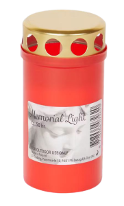 Znicz z pokrywką czerwony 50h palenia