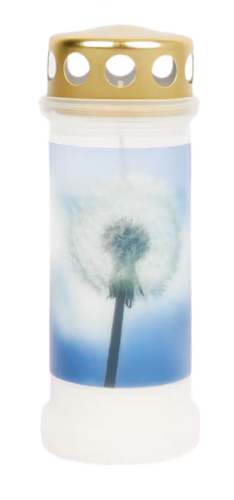 Znicz z pokrywką 17 x 7 cm dmuchawiec.png