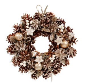 Girlanda świąteczna, wieniec świąteczny Ø 32 x 9 cm złoty