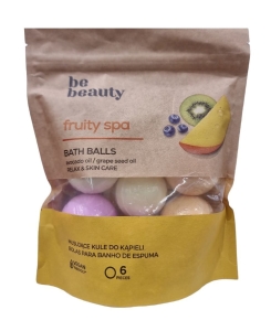 Be Beauty Kule do kąpieli  Mango Jagoda Kiwi 6 sztuk