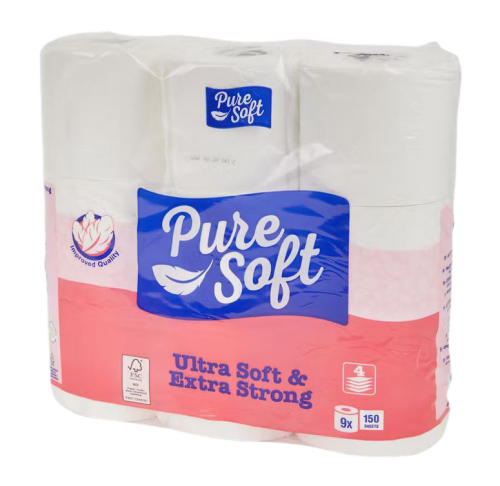 Papier toaletowy Pure Soft Ultra Soft &amp; Extra Strong 9 rolek.png