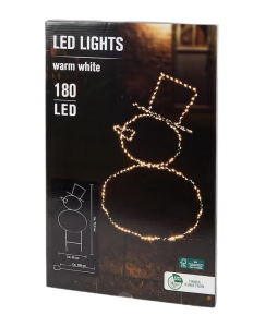 Wbijana podświetlana figurka świąteczna Bałwan 70 cm