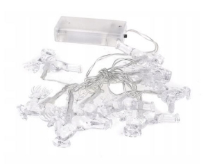 Zimowy łańcuch świetlny 10 LED Renifery