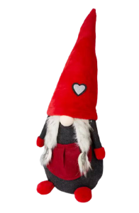 Skrzat Gnom Krasnal  XL 90 cm czerwony warkocze