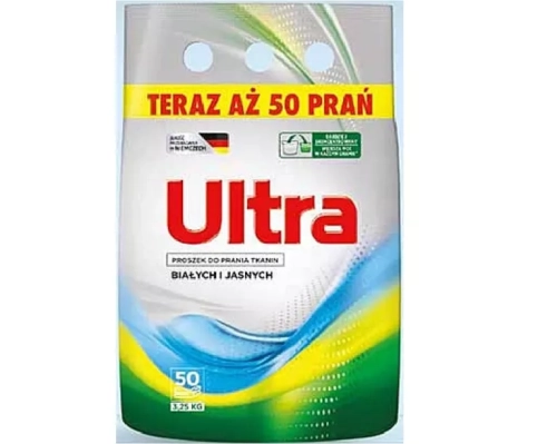 ULTRA Proszek do prania tkanin BIAŁYCH I JASNYCH  50 prań 3,25 kg