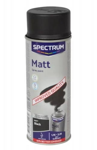 Farba w sprayu Lakier akrylowy czarny MAT 400 ml Spectrum.jpg