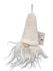 Świąteczna Zawieszka Skrzat Gnom na choinkę biały