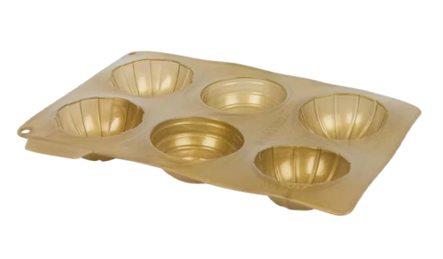 Świąteczna forma silikonowa do babeczek 27 x 17 x 4 cm złota.png