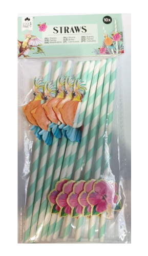 Słomki papierowe z ozdobą plaster miodu 10 sztuk miętowe.png